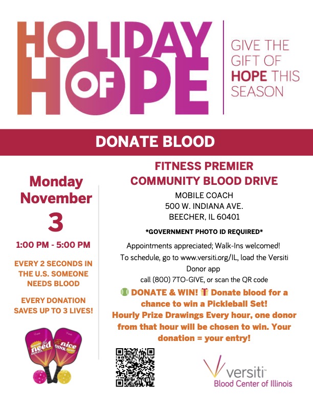 Fitness Premier Community Blood Drive